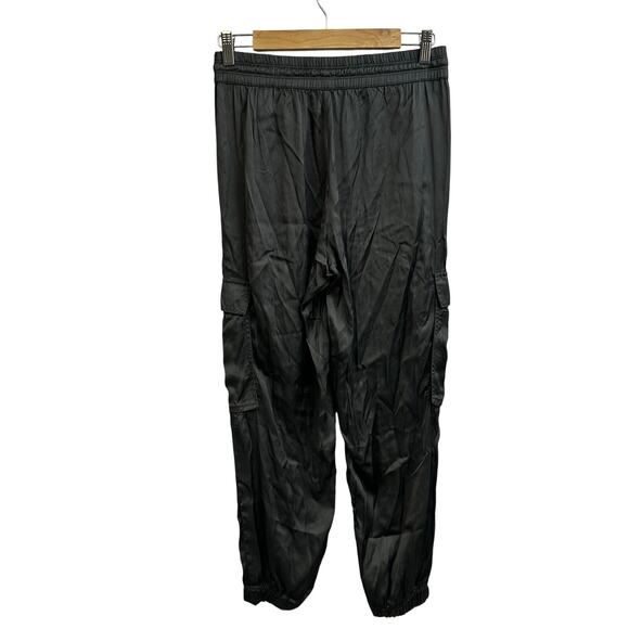 Aerie Gray Silky Cargo Jogger Pants Small Lightweight Drawstring Pockets - Picture 4 of 9